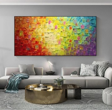 Colores intensos abstractos de Palette Knife wall art textura minimalista Pinturas al óleo